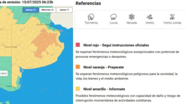 Llega la ciclogénesis y la alerta por tormentas en el interior bonaerense subió a naranja