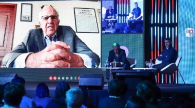 Marco Ominami y Ernesto Samper junto a Achával en la Expo “Hecho en Pilar 2023”