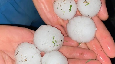 Temporal de granizo en Carhué: provocó roturas de techos, autos y postes