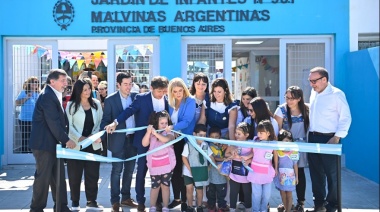 Kicillof inauguró un nuevo jardín y dijo que los impuestos se usan para construir edificios escolares
