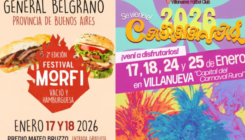 Festival Morfi en General Belgrano y el Carnaval Rural en Villanueva prometen un fin de semana de fiesta
