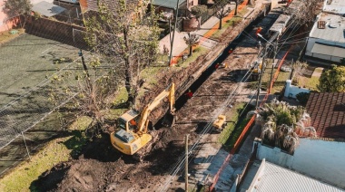 Avanza la renovación de Pilar centro: Achával recorrió la obra hidráulica