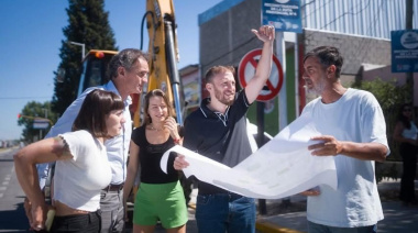 Otermín y Katopodis recorrieron la obra de la Ruta 4 en Loma