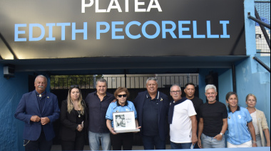 Chiqui Tapia recorrió el club y participó de la inauguración de la Platea Edith Pecorelli
